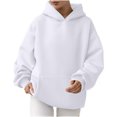 thumbnail image 1 of MeetoTime Women's Oversized Sweatshirt Fall Lightweight Long Sleeve Hoodie Fleece Pocket Pullover Tops, 1 of 6