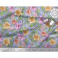 thumbnail image 2 of Soimoi Toile de Coton Feuilles & Buttercup Imprimé Floral par Yard 56 Pouces de Large, 2 of 3
