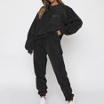 thumbnail image 2 of RKSTN Ensemble 2 Pcs pour Femmes Mode Automne Couleur Unie Pull avec Poches Survêtements Col Rond Hauts de Sport et Pantalons Longs, 2 of 8