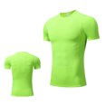 thumbnail image 3 of Haut de Justaucorps Blazer Extensible à Manches Courtes pour Homme, Mode Décontractée, Couleur Unie, Séchage Rapide, pour Course, Mise en Forme, Gym, Entraînement, Plein Air, Vêtements d'Entraînement / IhhxPro, Vert G, 3 of 9