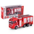thumbnail image 1 of Die-cast Alloy Fire Truck Toys Set, Simulation Fire Fighting Sandbox Game , Rescue Cars, Tower , Gift For 3+, 1 of 2