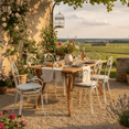 thumbnail image 2 of Homy Casa Compact Acacia Dining Table, 59 in. Small Spaces, Natural Finish, Sturdy, Fast Assembly, 2 of 5