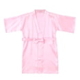 thumbnail image 1 of TIEVOSA Girls Solid Silk Satin Kimono Robes Bathrobe Sleepwear Clothes 2-3 Years（Pink）, 1 of 3