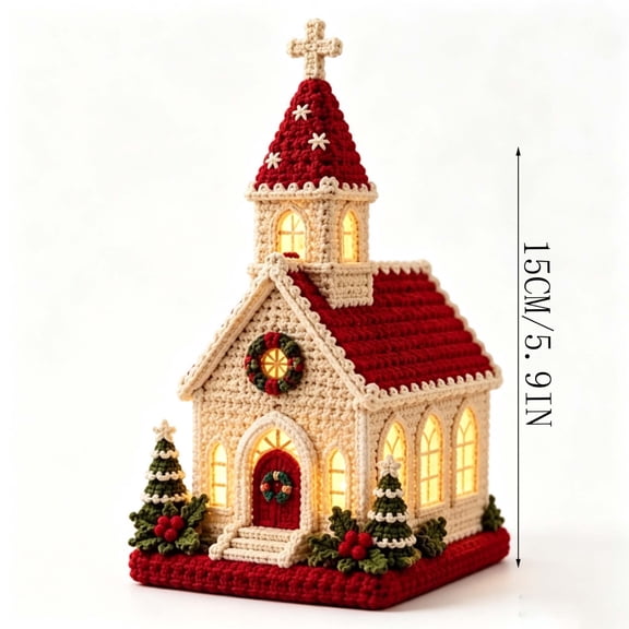 Kit Bricolage de Maison de Noël au Crochet pour Ornements Faits à la Main de Chalet de Village des Fêtes