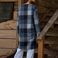 thumbnail image 4 of RXMEKW Plaid Wool Blend Coat With Button Front And Pockets for Women, Longline Cardigan Jacket, Brown, 4 of 6
