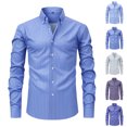 thumbnail image 1 of LOVZFMLL Men's Shirts, Solid Fashion Button-Down Shirt, Versatile for Work Business, V-Neck Relaxed Fit Long Sleeve Fall Clothes, 1 of 3