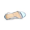 thumbnail image 4 of BLISSFUL STEP Women's Sandals Rhinestone Chunky Heel Ankle Strap Open Toe Party Shoes Blue 9, 4 of 8