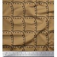 thumbnail image 1 of Soimoi Brown Georgette Viscose Fabric Tendril & Abstract Printed Fabric 1 Yard 42 Inch Wide, 1 of 5