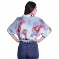 thumbnail image 4 of Moomaya Hauts à Manches Boxy Imprimés pour Femmes, Col en V, Taille Élastique, Kimono, 4 of 4