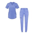 thumbnail image 1 of Adar Pro Modern Athletic Scrub Set For Women - Modern V-Neck Scrub Top & Yoga Jogger Scrub Pants, 1 of 7