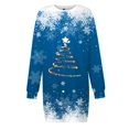 thumbnail image 4 of Kcodviy Robe Décontractée pour Femme à Imprimé de Noël, Col Rond, Longue, Robe Portefeuille pour Femme, Été, Manches, Ample, Sans Capuche, Robe Décontractée pour Femme D, 4 of 5