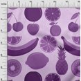 thumbnail image 2 of oneOone Georgette Viscose Light Purple Fabric Fruits Craft Projects Decor Fabric Printed By The Yard 42 Inch Wide, 2 of 4