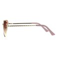 thumbnail image 4 of Womens Heart Shape Chain Arm Metal Rim 70s Sunglasses Gold Pink, 4 of 4
