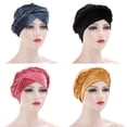 thumbnail image 3 of Headscarf Women Stylish Solid Color Fabric Headscarf Turban Wrapped Hood with a Braid, 3 of 6