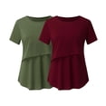 thumbnail image 2 of TIMIFIS T-Shirts de Maternité pour Femmes Été T-Shirts d'Allaitement Manches Courtes Hauts Décontractés Confortables Unis Col Rond Vêtements de Grossesse - Printemps/été, 2 of 8