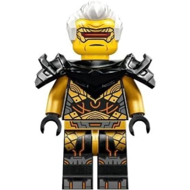LEGO Ninjago Dragons Rising: Rapton Minifigure with Swords, Leader of The Claws, showcasing intricate multicolour detailing and armor design. The figure is approximately 2 inches tall and includes a katana sword and a Brick People tile. Suitable for use with standard LEGO sets. Packaged in a clear polybag.