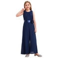 thumbnail image 1 of Sholeno Combinaisons Sans Manches pour Filles, Robe de Mariage Formelle en Chiffon, Combinaison de Danse Bleu Marine 10, 1 of 7