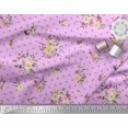 thumbnail image 2 of Soimoi Pink polyester Crepe Fabric Leaves,Small Circle & Floral Print Fabric by The Yard 52 Inch Wide, 2 of 3