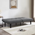 thumbnail image 3 of Mainstays 67" Studio Futon Sofa Bed, Grey Linen Upholstery, Split-Back Adjustable, 3 of 10