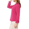 thumbnail image 4 of INSPIRE CHIC Women's Stand Collar Pleated Button Keyhole Button Blouse, 4 of 6