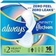 thumbnail image 1 of Always Infinity FlexFoam Pads for Women, Size 2, Heavy Pad with Wings, Unscented, 16 Count, 1 of 20
