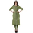 thumbnail image 2 of Moomaya Kurtis Droits Imprimés pour Femmes, Col en V, Manches Retroussables, Kurta Tunique, 2 of 6