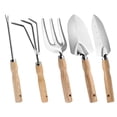 thumbnail image 2 of Wooden Handle Stainless Steel Garden Planting Tools For Growing Vegetables Growing Flowers And Pulling Weeds Household Shovel Rake, 2 of 9