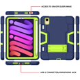thumbnail image 3 of Mignova pour iPad Mini 6 6e Génération Étui 8,3 Pouces, Robuste Résistant Antichoc Adapté aux Enfants Étui Hybride avec Support Intégré Étui de Protection pour iPad Mini 6 (6e Génération) Sortie 2021 (Marine/vert), 3 of 6
