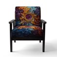 thumbnail image 4 of Designart "VORTEX Kaleidoscope I" Gold Abstract Upholstered Accent Chair - Modern Arm Chair For Bedroom, 4 of 7