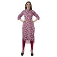 thumbnail image 2 of Moomaya Kurti Tunique Imprimée à Col Mandarin Longueur Genou pour Femmes Vêtements Porter, 2 of 6