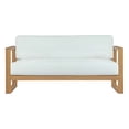 thumbnail image 5 of Modway Upland Solid Teak Wood Outdoor Patio Sofa in Natural/White, 5 of 5