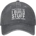thumbnail image 1 of That's What I Do I Build Stuff and I Know Things Hat for Men Baseball Hats with Design Caps, 1 of 1