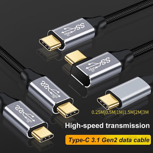 Câble Vidéo Transmission Haute Vitesse Haute Résolution Prêt à l'Emploi Type-C3.1 Mâle à Mâle Cordon AV Polyvalent pour Moniteur