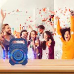 TopLLC Haut-parleur Bluetooth sans fil portable Haut-Parleur Portable avec lumière colorée Bluetooth 5.0 Aussi TFCard, AUX Câble, USB Flash Drive sur la clairance