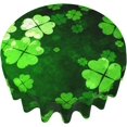 thumbnail image 2 of Saint Patricks Day Tablecloth 60 Inch Round Wrinkle Free Green Clover Shamrock Table Cloth Suitable for Kitchen Decorantion/Indoor and Outdoor Dining Table/Party/Picnic, 2 of 6