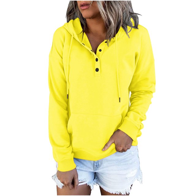 Timegard Women's Hoodies Casual Long Sleeve Solid Color Sweatshirt Fall Winter Loose Pullover with Pocket