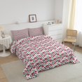 thumbnail image 3 of Erosebridal Geometry Bedding Sets Full with Comforter for Teens, Purple Duvet Insert, Rectangle Checkered Reversible Bedding Full Comforter Set, Lightweight Room Decor, 3 Pieces, 3 of 8