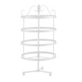thumbnail image 1 of maskred Round Rotating Earrings Stand Holder Metal Stud Earring Display Rack 4 Layer Desktop Jewelry Hanger White, 1 of 8