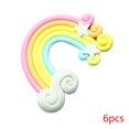 thumbnail image 1 of 6pcs Rainbow Decoration Candy Color Stars Clouds Soft Polymer Clay Hair Curler Pottery Rainbow DIY, 1 of 2