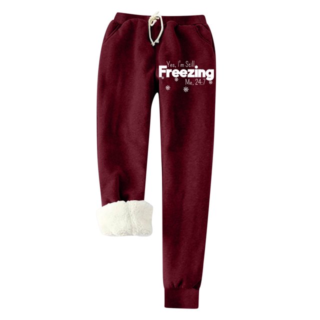 Birdeem Fashion Womens Printing Leggings with Elastic Drawstring Pockets Thick Warm Pants