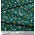 thumbnail image 2 of Soimoi Green Poly Georgette Fabric Snow Flakes Floral Print Sewing Fabric Yard 42 Inch Wide, 2 of 5