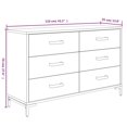 thumbnail image 5 of vidaXL Buffet Brun 110x35x70 cm Pin Massif, 5 of 5