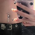 thumbnail image 4 of Briana Williams 14G Dangle Belly Button Rings for Women Silver, 4 of 5