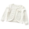 thumbnail image 2 of RXIRUCGD Veste Décontractée à Capuche pour Filles, Manches Longues, Col Rond, Boutons Perforés, Nœud, Blanc, Taille : 100, 2 of 3
