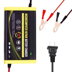 Amdohai Car Battery Charger, 12V 6A Intelligent Repair Charger for Motorcycles, Cars, SUVs, Dry Batteries, Water Batteries, Lead Acid Batteries US Plug