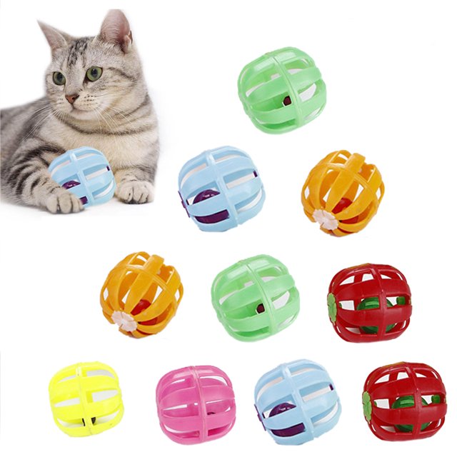 10PCS Cat Ball Toy Interactive Pumpkin Shape Cat Bell Toy Kitten Training Toy