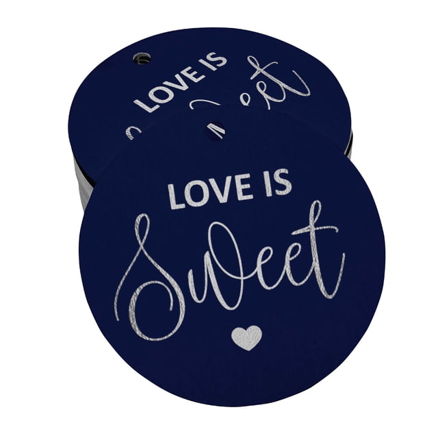 Inkdotpot 100 Pack Real Silver Foil Paper Tag Love Is Sweet Wedding Favor Hang Tag