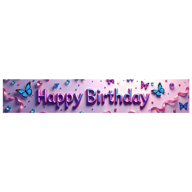 Colorful Butterfly Themed Happy Birthday Backdrop Banner Party Decorations Photography Props Birthday Party Supplies Decor Background