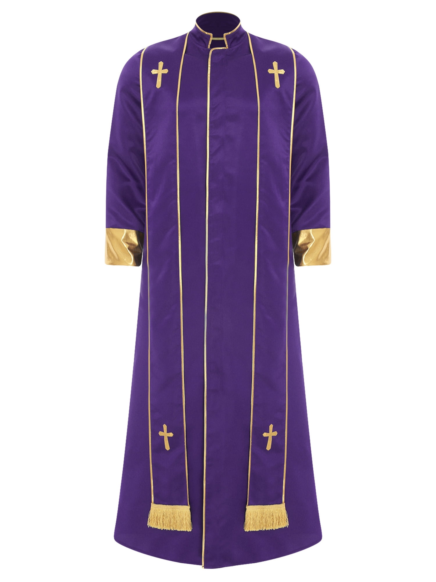 iiniim Mens Friar Medieval Renaissance Priest Long Robe Church Worship Halloween Party Cosplay Costume Purple M