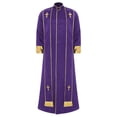 thumbnail image 1 of iiniim Homme Moine Médiéval Renaissance Prêtre Longue Robe Église Culte Halloween Fête Cosplay Costume Violet TG, 1 of 4